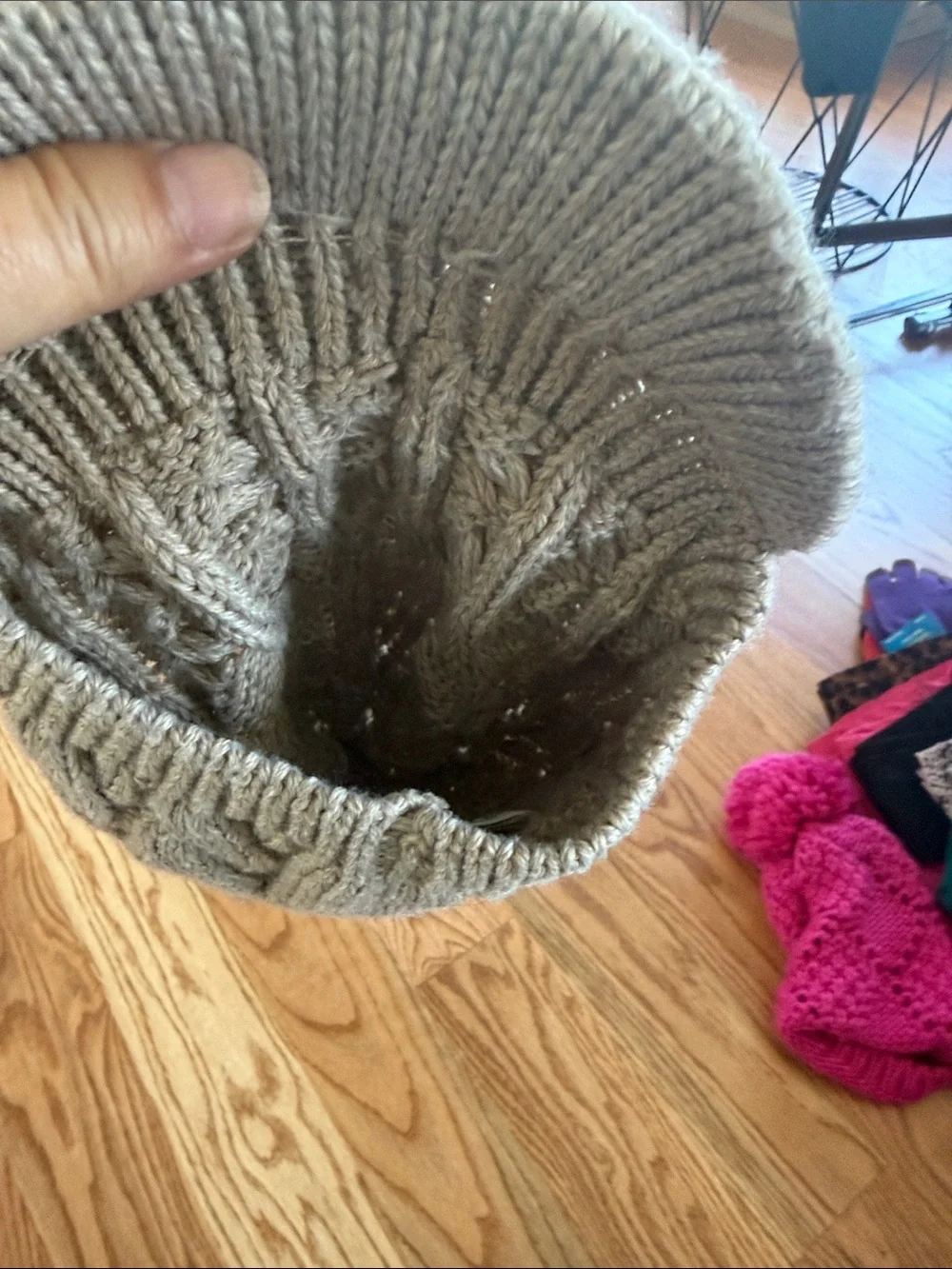 calvin klein Knit Cable Visor Beanie - Taupe